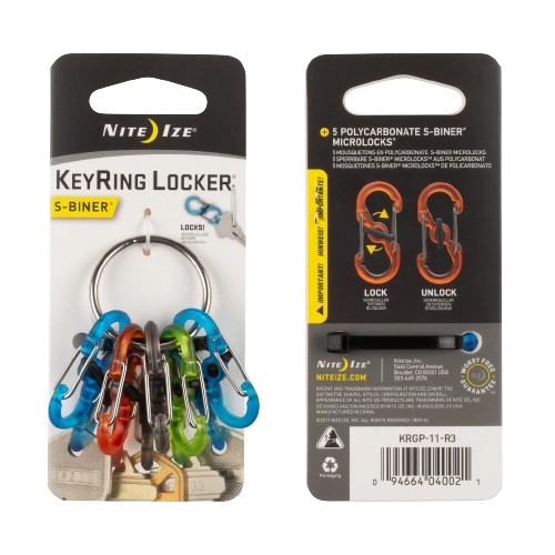 CHAVEIRO MOSQUETAO NITE IZE KEYRING LOCKER S-BINER ACO INOX - KRGP